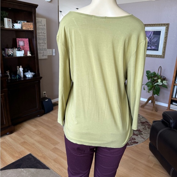 Valerie Seperstes light green 3/4 sleeves Vneck blouse-size XL - Picture 2 of 9
